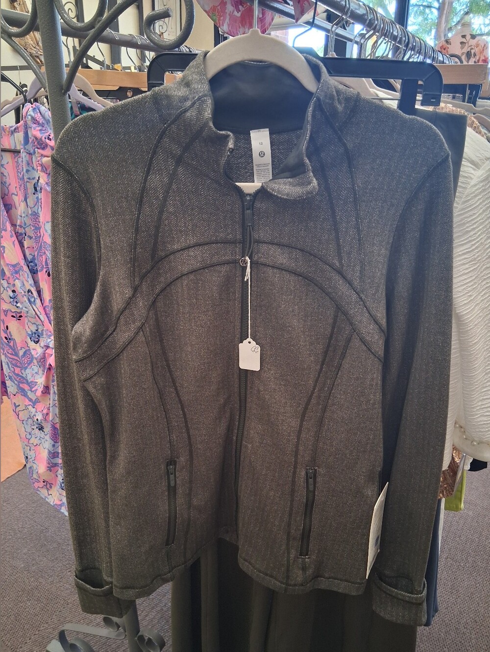 lululemon athletica Heathered Charcoal Zip-Up Utility Jacket